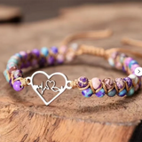 Heartbeat Charm Stone Anxiety Bracelet