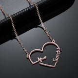 Custom Heartbeat Name Necklace Gold Plated Stainless Steel Heart Necklaces