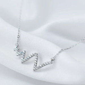 Heartbeat 925 Sterling Silver Necklace Medical Nurse Doctor Lover