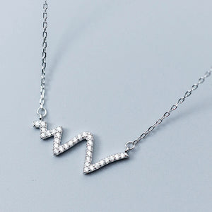 Heartbeat 925 Sterling Silver Necklace Medical Nurse Doctor Lover