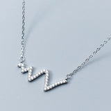 Heartbeat 925 Sterling Silver Necklace Medical Nurse Doctor Lover