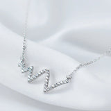 Heartbeat 925 Sterling Silver Necklace Medical Nurse Doctor Lover