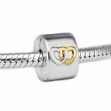 Golden Shine Love Heart Sterling Silver 925 Beads