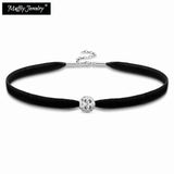 Hearts Beads Chokers Necklace, 925 Sterling Silver Romantic Gift Jewelry