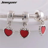 Sterling Silver Hearts Dangles Charms for European Bracelets
