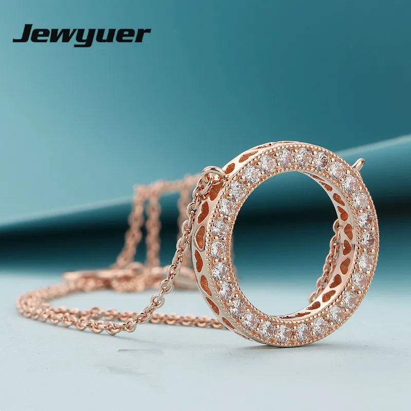 Rose Necklace Women 925 Silver Chain Fine Jewelry