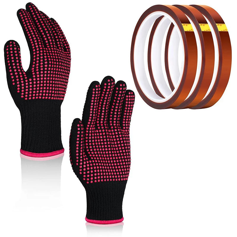 Heat Resistant Gloves & 3 10mm X33M 108Ft Heat Press Tape