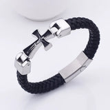 Heavenly Father Jesus Cross Leather Bracelet