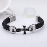 Heavenly Father Jesus Cross Leather Bracelet