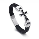 Heavenly Father Jesus Cross Leather Bracelet
