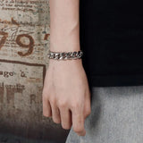 11mm Wide Stainless Steel Hip Hop Cuban Men's Bracelet Chain
