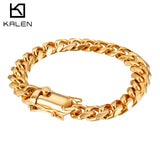 11mm Wide Stainless Steel Hip Hop Cuban Men's Bracelet Chain