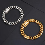11mm Wide Stainless Steel Hip Hop Cuban Men's Bracelet Chain