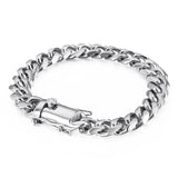 11mm Wide Stainless Steel Hip Hop Cuban Men's Bracelet Chain