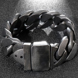 25MM Wide Stainless Steel Men Bracelet Adjustable Length
