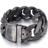 25MM Wide Stainless Steel Men Bracelet Adjustable Length