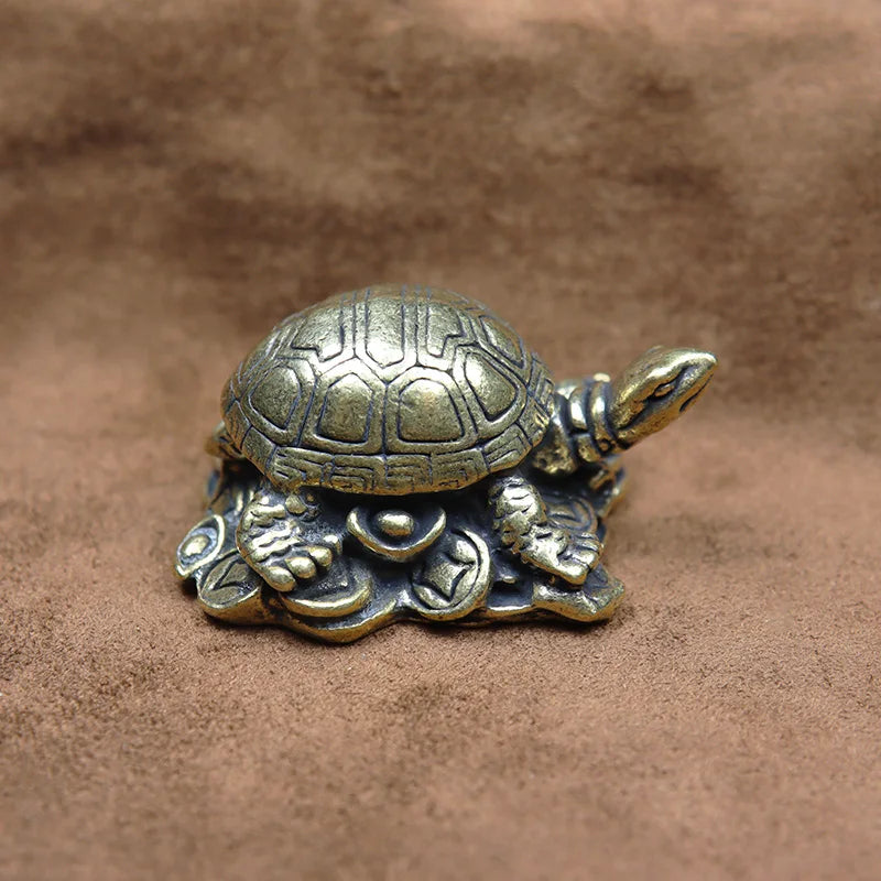Solid Copper Antique Turtle Small Home Decor Ornaments