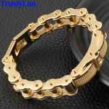 316L Stainless Steel Motorcycle Link Chain Bracelet Men Rock And Roll Jewelry