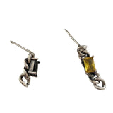 Vintage Asymmetry Chain Earrings 925 Silver Sterling