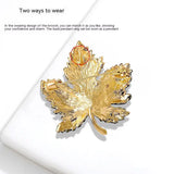 High-end Crystal Maple Leaf Brooch for Women