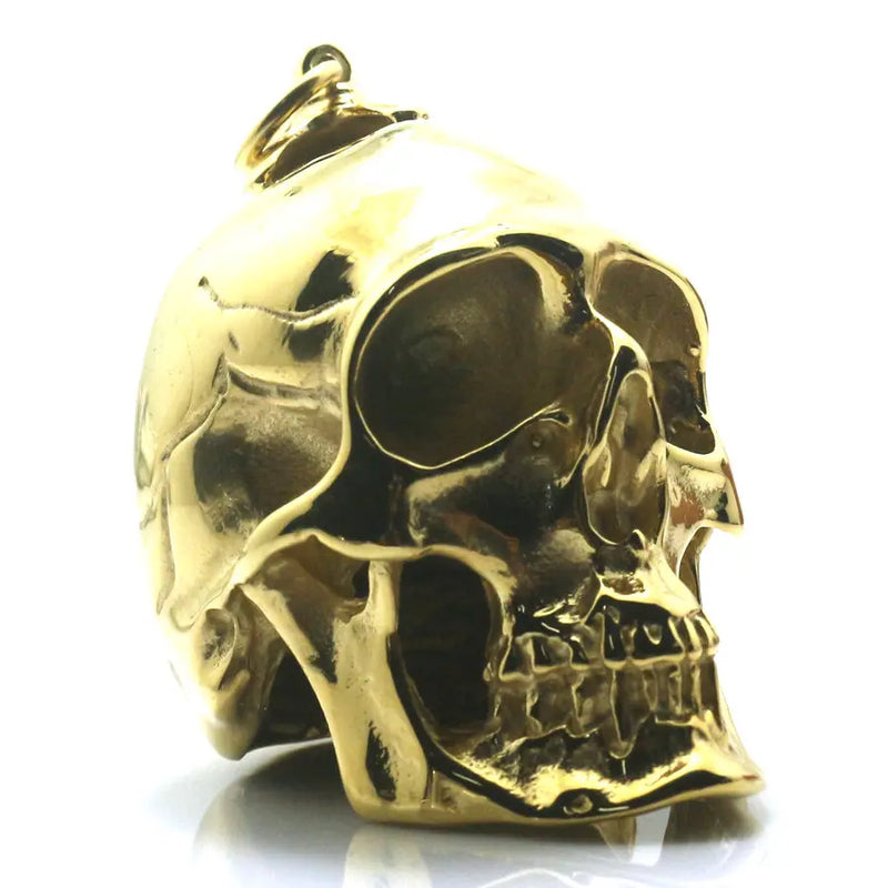 Big Biker Skull Golden Pendant For Rider