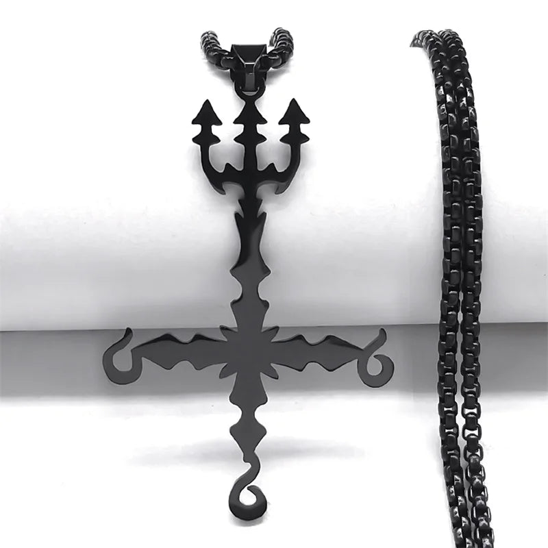 Heavy Metal 666 Sigil Cross Necklace