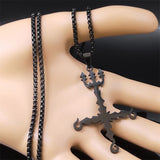 Heavy Metal 666 Sigil Cross Necklace