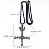 Heavy Metal 666 Sigil Cross Necklace