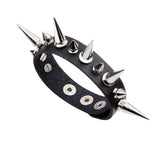 Heavy Metal Brown Leather Skull Bracelet Rock Statement Gothic Style Jewelry