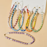 Colorful Chain Necklace Square Beads Choker