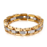 Heavy 3 Row Rhombus Stainless Steel Men's Link Chain Bracelet