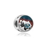 Hebeier Camping In Snow S925 Sterling Silver Charm Pendant Beads