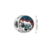 Hebeier Camping In Snow S925 Sterling Silver Charm Pendant Beads