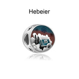 Hebeier Camping In Snow S925 Sterling Silver Charm Pendant Beads