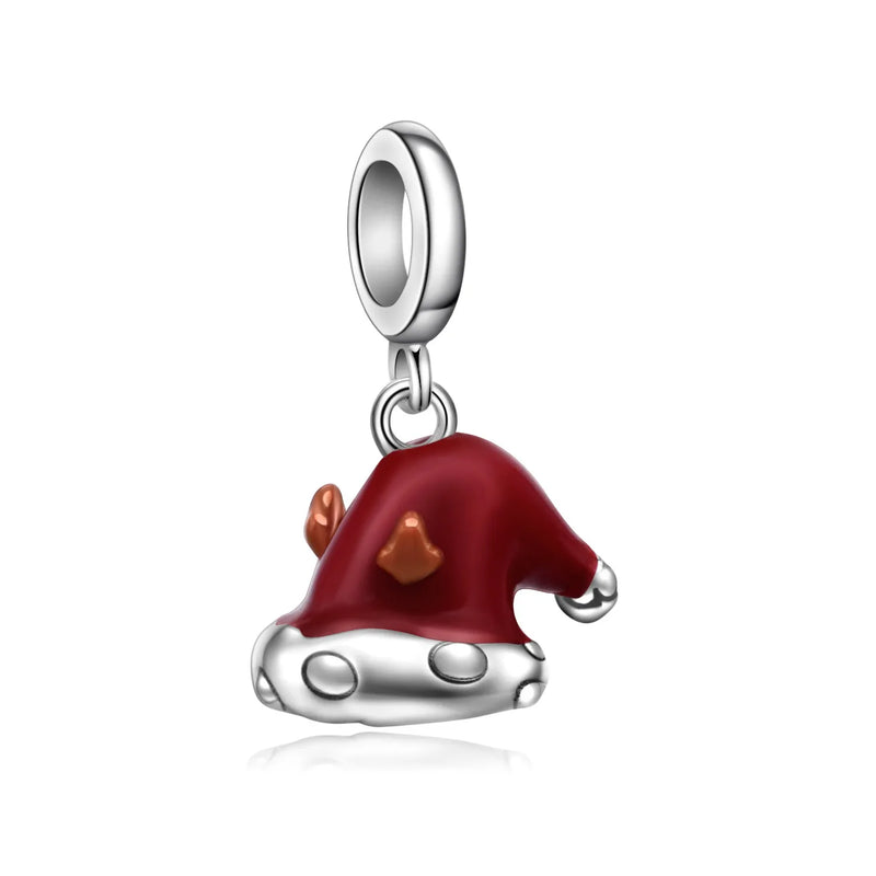 Hebeier Christmas Hat Charm Pendant Beads for Bracelet Necklace
