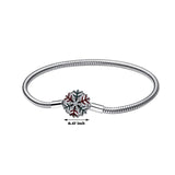 Hebeier Christmas Snowflake Women's S925 Silver Bracelet Charm Beads