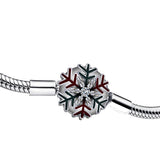 Hebeier Christmas Snowflake Women's S925 Silver Bracelet Charm Beads