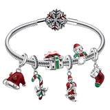 Hebeier Christmas Snowflake Women's S925 Silver Bracelet Charm Beads