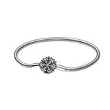 Hebeier Christmas Snowflake Women's S925 Silver Bracelet Charm Beads