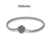 Hebeier Christmas Snowflake Women's S925 Silver Bracelet Charm Beads