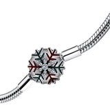 Hebeier Christmas Snowflake Women's S925 Silver Bracelet Charm Beads