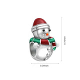 Hebeier Christmas Snowman 925 Silver Charm Pendant Beads for Bracelet DIY