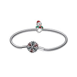 Hebeier Christmas Snowman 925 Silver Charm Pendant Beads for Bracelet DIY