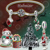 Hebeier Christmas Snowman 925 Silver Charm Pendant Beads for Bracelet DIY