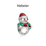 Hebeier Christmas Snowman 925 Silver Charm Pendant Beads for Bracelet DIY