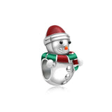 Hebeier Christmas Snowman 925 Silver Charm Pendant Beads for Bracelet DIY