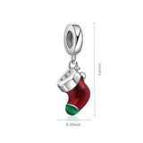 Hebeier Christmas Socks s925 Sterling Silver Charm Pendant Beads