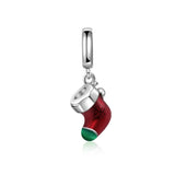 Hebeier Christmas Socks s925 Sterling Silver Charm Pendant Beads