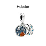 Hebeier Astronaut Enamel Charm Pendant S925 Silver Beads
