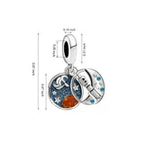 Hebeier Astronaut Enamel Charm Pendant S925 Silver Beads